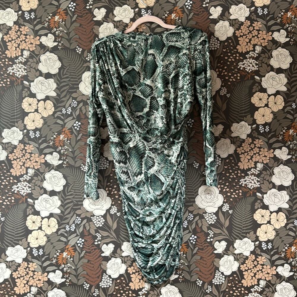 Alexia Admor Ruched Python Print Dress Size Xs - image 4